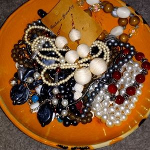 Excellent beaded jewelry lot , mostly necklaces all are wearable,
